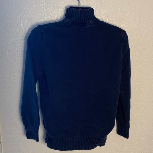 Eddie Bauer Navy and Charcoal Knit Sweater men’s small quarter zip - Picture 5 of 8